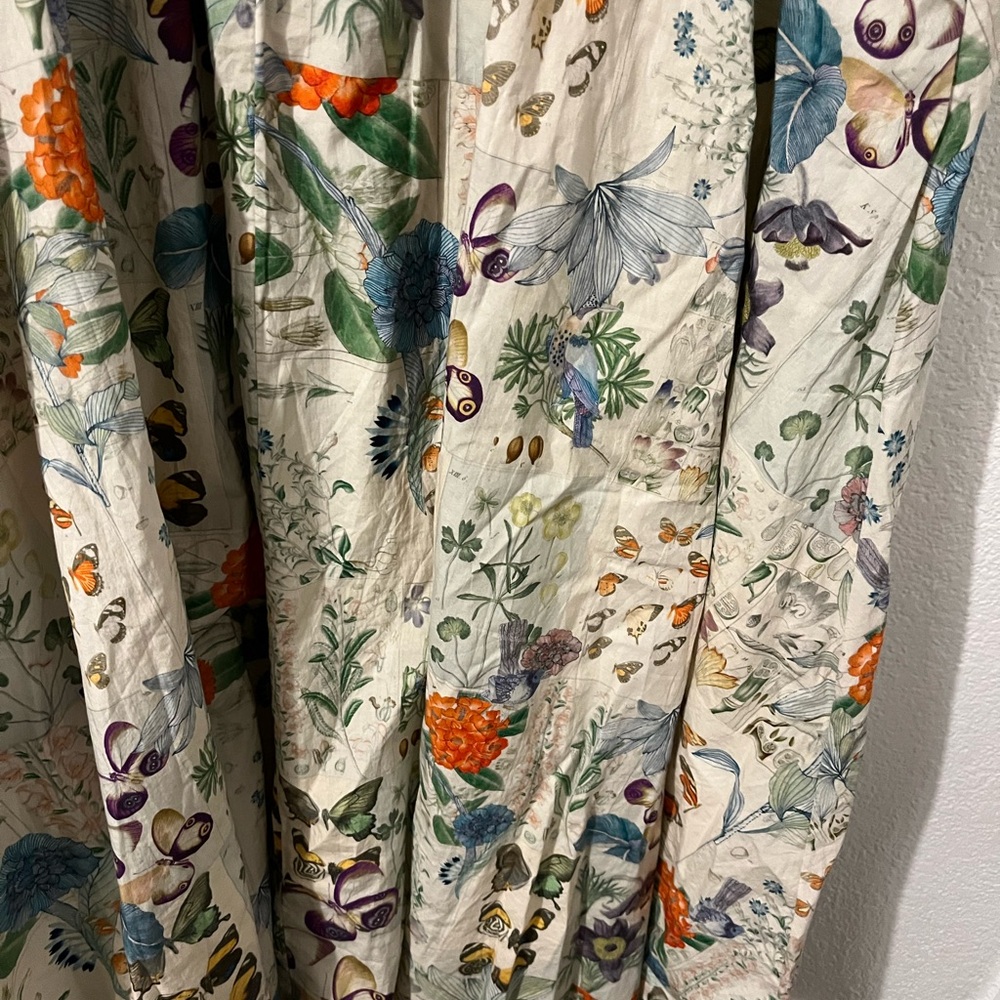 Anthropologie Katerina Floral Plunge Midi Dress in Cream - Picture 10 of 11